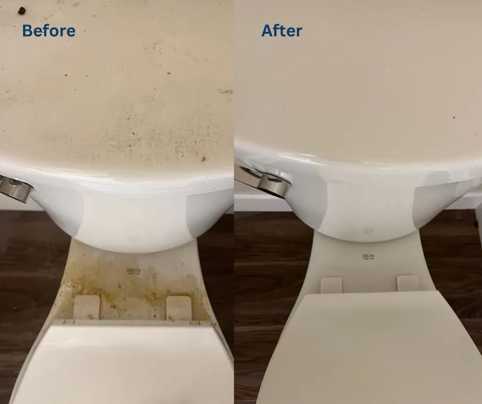 Before and after deep cleaning service - toilet